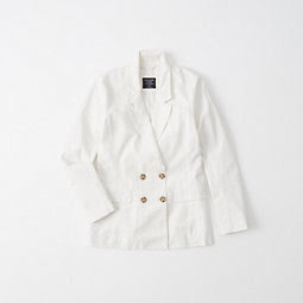 Abercrombie Linen Blazer in Cream - Size Small